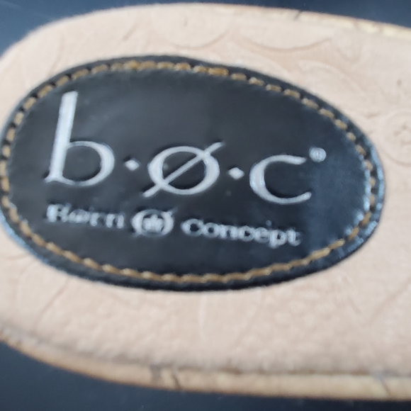 BOC Born Black Leather Flower Heel Mule Cork - Picture 6 of 11